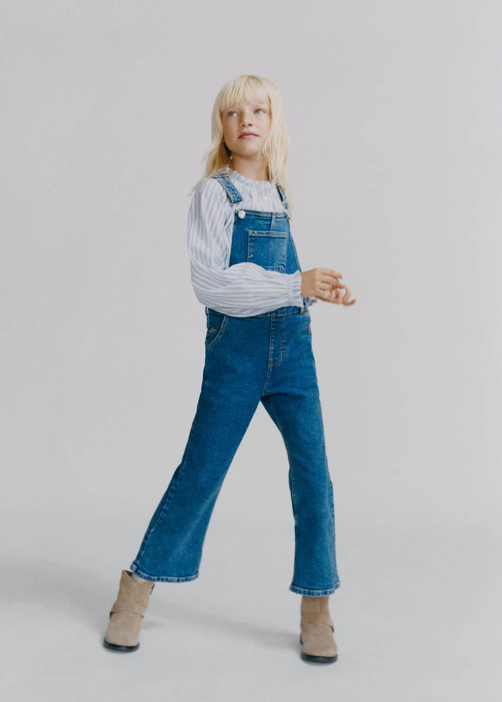 Long denim dungarees offers at S$ 65.9 in Mango Kids