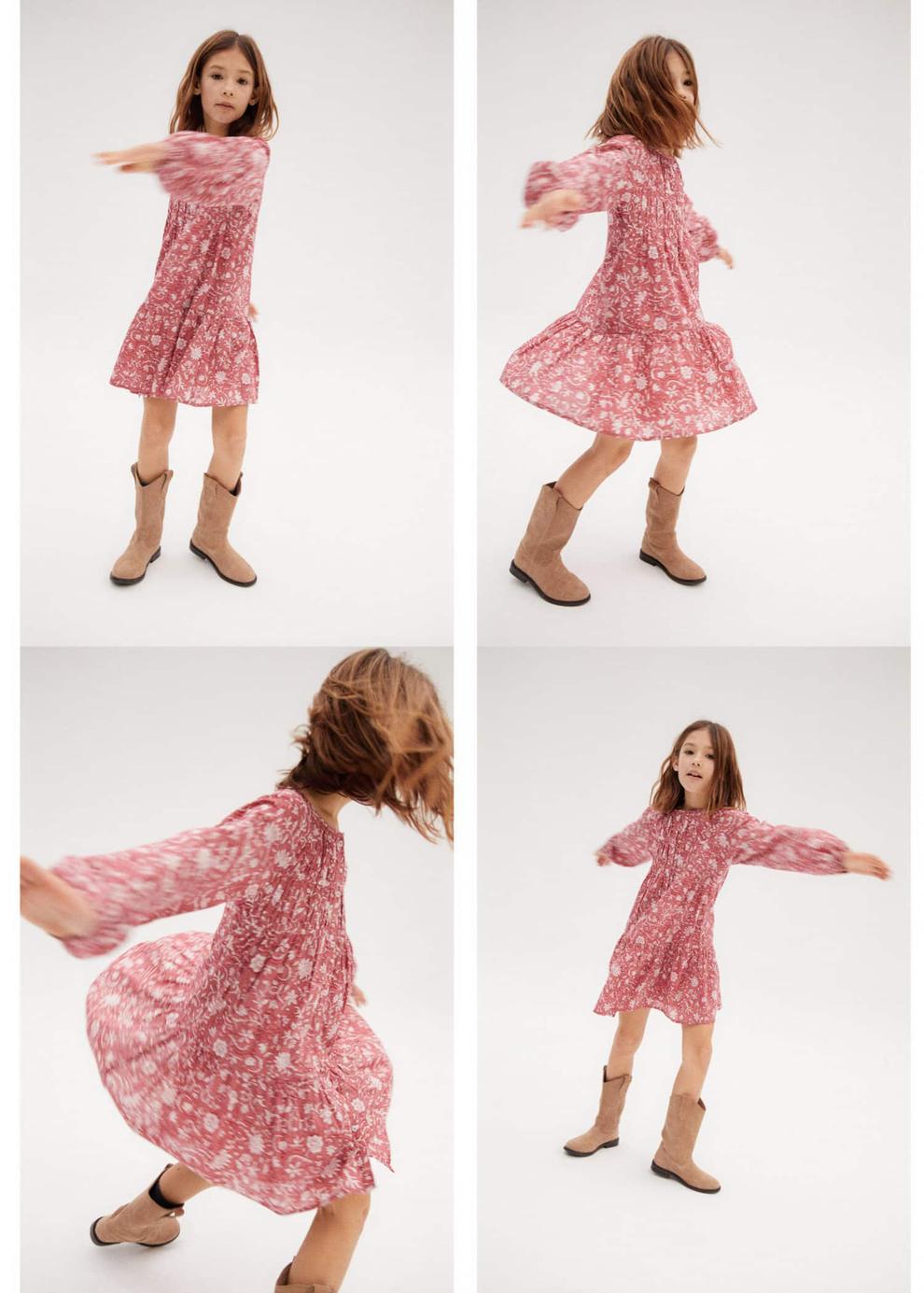 Floral ruffle dress offers at S$ 59.9 in Mango Kids