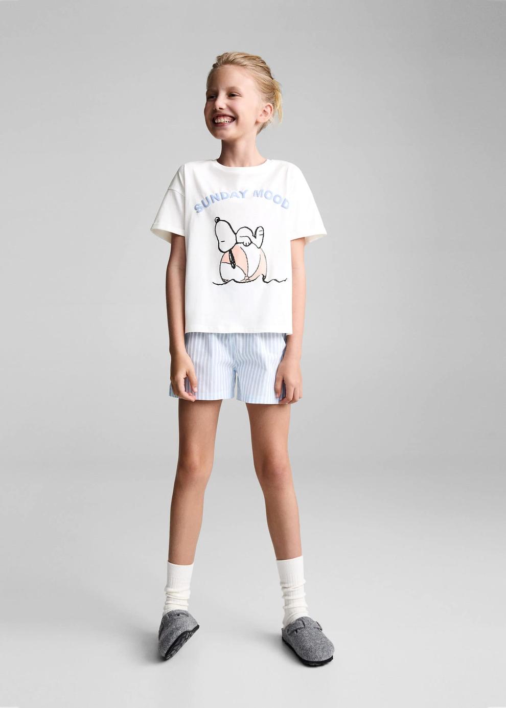 Snoopy short pyjamas offers at S$ 49.9 in Mango Kids