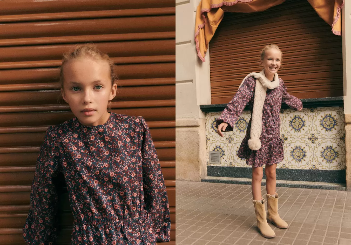 Ruched floral dress offers at S$ 59.9 in Mango Kids