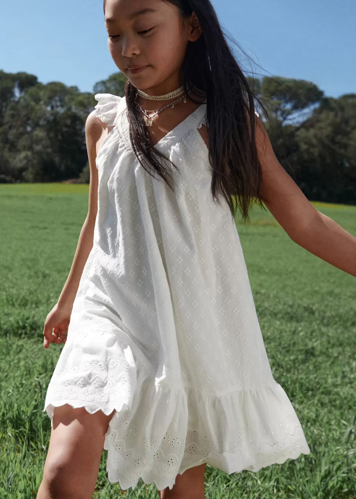 Broderie anglaise dress offers at S$ 39.9 in Mango Kids