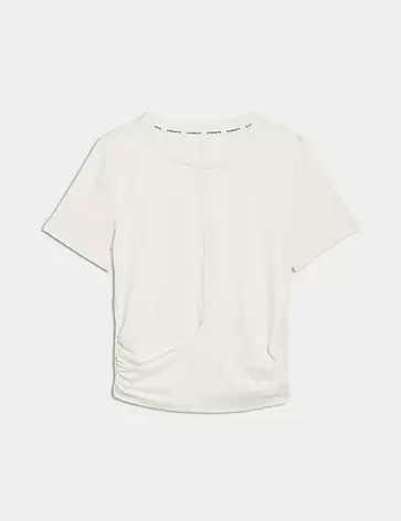 Scoop Neck Wrap Front Yoga T-Shirt offers at S$ 49.9 in Marks & Spencer