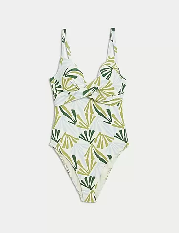 Tummy Control Printed Halterneck Swimsuit D-GG offers at S$ 79.9 in Marks & Spencer