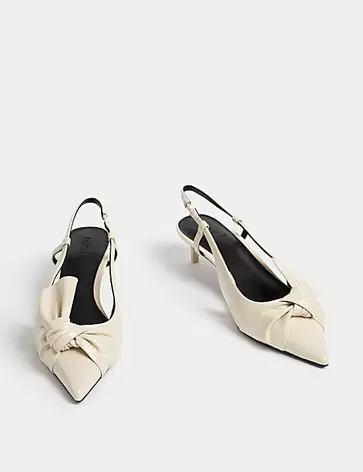 Leather Kitten Heel Slingback Sandals offers at S$ 99.9 in Marks & Spencer