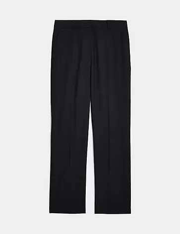 Wool Blend Straight Leg Trousers with Silk offers at S$ 199.9 in Marks & Spencer