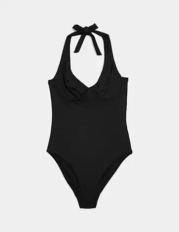 Tummy Control Wired Halterneck Swimsuit D-GG offers at S$ 79.9 in Marks & Spencer