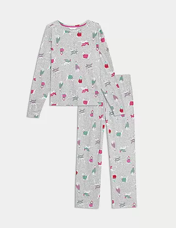 Pure Cotton Print Pyjama Set offers at S$ 29.9 in Marks & Spencer