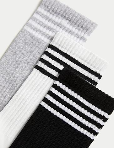 3pk Cotton Blend Ankle High Socks offers at S$ 25.9 in Marks & Spencer