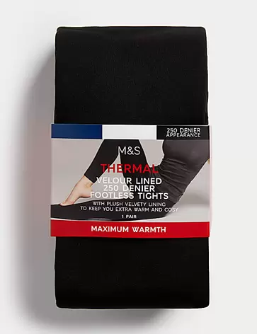 250 Denier Velour Lined Footless Tights offers at S$ 21.9 in Marks & Spencer