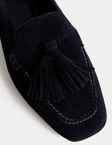 Wide Fit Suede Tassel Flat Boat Shoes offers at S$ 119.9 in Marks & Spencer