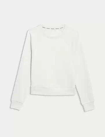 Scoop Neck Relaxed Crop Yoga Sweatshirt offers at S$ 69.9 in Marks & Spencer