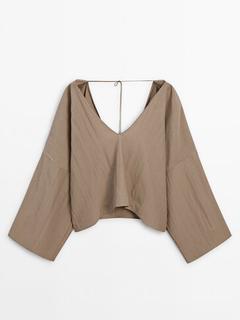 Blouse with back drawstring detail - Limited Edition offers at S$ 345 in Massimo Dutti