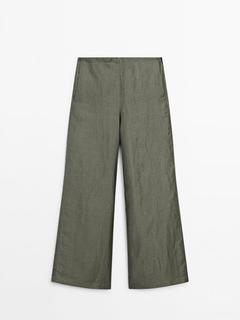 Linen blend co-ord trousers offers at S$ 199 in Massimo Dutti