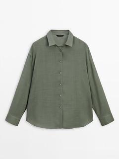 Ramie blend plain shirt offers at S$ 139 in Massimo Dutti
