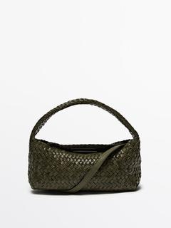 Woven nappa leather mini bag offers at S$ 325 in Massimo Dutti