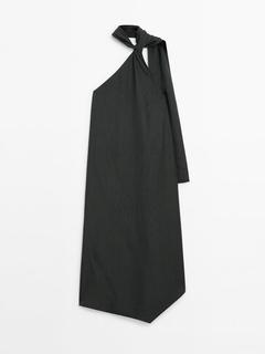 Dress with neck tie detail offers at S$ 199 in Massimo Dutti