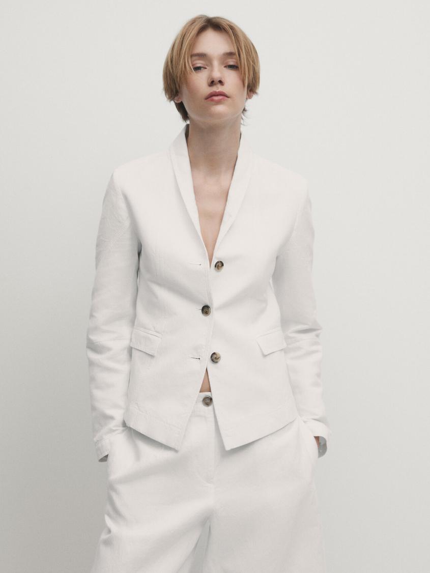 Blazer with button details offers at S$ 325 in Massimo Dutti