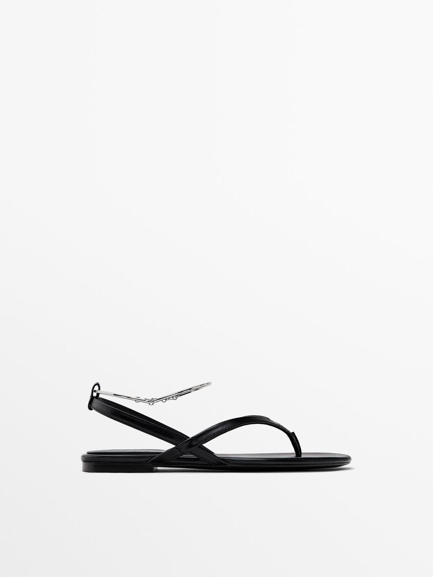 Flat sandals with ankle strap offers at S$ 225 in Massimo Dutti