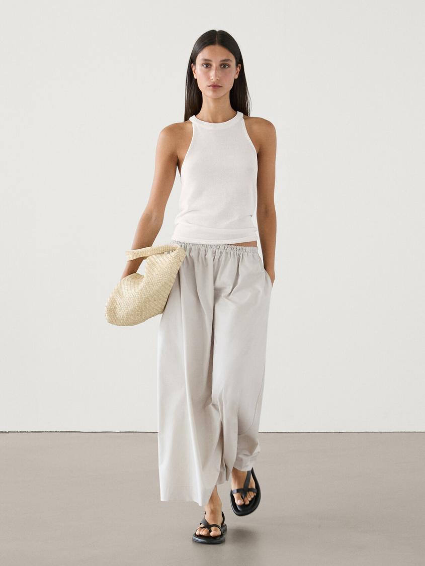Knit halter top with ribbed detail offers at S$ 139 in Massimo Dutti