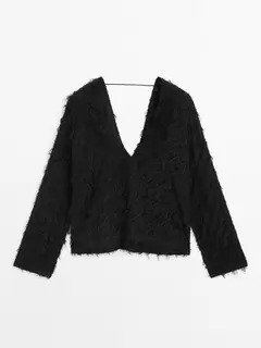 V-neck blouse with fringe detail offers at S$ 179 in Massimo Dutti