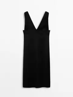 Midi dress with V-neckline offers at S$ 245 in Massimo Dutti