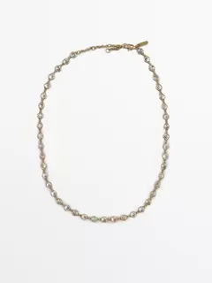 Necklace with rhinestone pieces offers at S$ 159 in Massimo Dutti