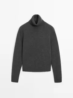 100% cashmere knit high neck sweater offers at S$ 425 in Massimo Dutti