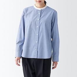 Washed broad Stand collar L/S shirt offers at S$ 39 in MUJI