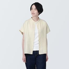 Women's Kapok blend double gauze S/S shirt(OS) offers at S$ 49 in MUJI