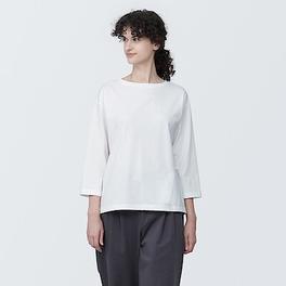 Women's Jersey Boat neck 3/4 sleeve T-shirt offers at S$ 9.9 in MUJI
