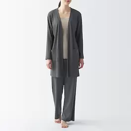 W's SMOOTH ribbed long cardigan offers at S$ 39.9 in MUJI