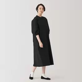 Women's Quick dry broadcloth 3/4 sleeve dress offers at S$ 49 in MUJI