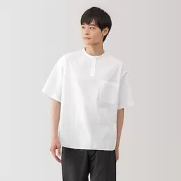 M's Cool touch henry neck S/S woven T-shirt(OS) offers at S$ 39 in MUJI