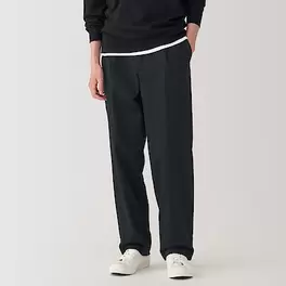 M's Stretch chino Tucked wide-fit pants offers at S$ 49 in MUJI