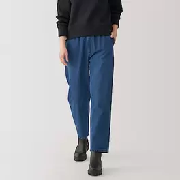 Women's Washed denim Easy tapered pants offers at S$ 39 in MUJI