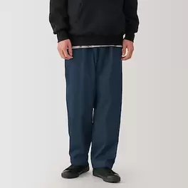 M's Indigo Tucked wide-fit pants offers at S$ 49 in MUJI