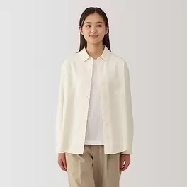 Women's Double-brushed flannel regular collar L/S shirt offers at S$ 29 in MUJI