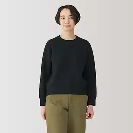 Women's Double knitted Crew neck Sweatshirt offers at S$ 29.9 in MUJI