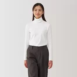 Women's Brushed ribbed Turtle neck L/S T-shirt offers at S$ 19.9 in MUJI