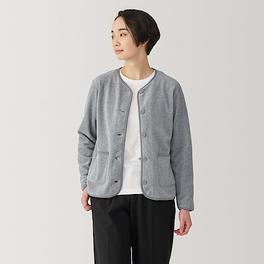 Women's Easy recycle fleece cardigan offers at S$ 29.9 in MUJI